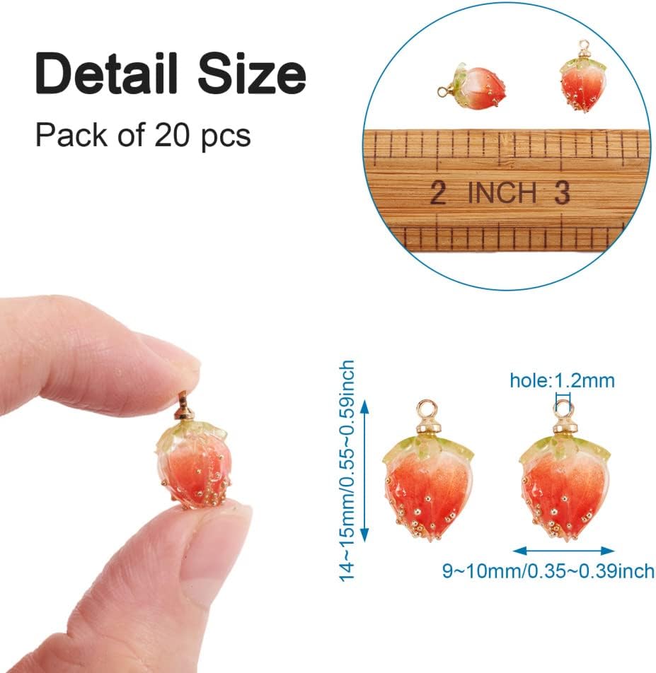 20 dijes colgantes de flores de resina, coral natural, flores reales, cuentas sueltas espaciadoras con microcuentas de vidrio para manualidades,
