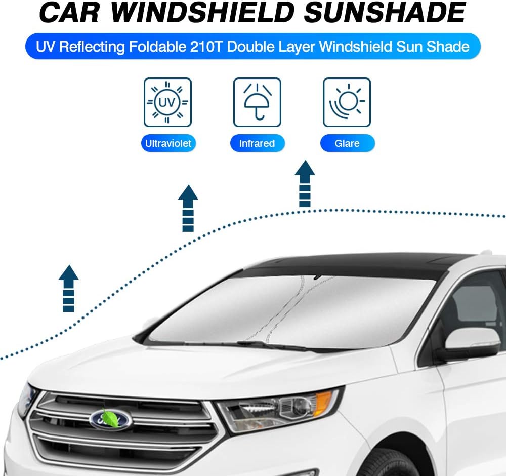 KUST – Parasol plegable para parabrisas, protector que bloquea los rayos UV y mantiene tu coche más fresco
