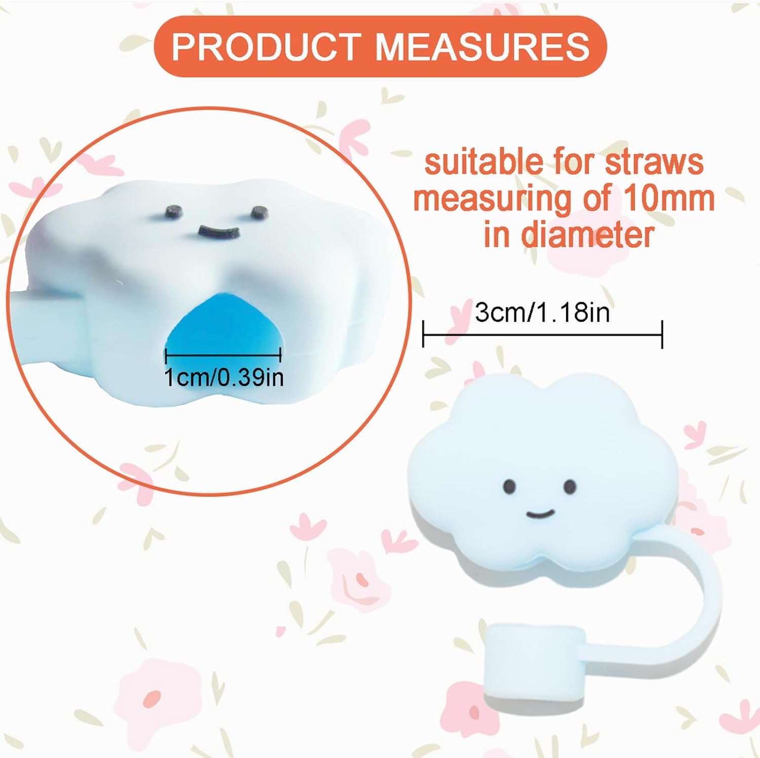 Paquete de 3 fundas de popote para accesorios de copa Stanley, 0.394 in, lindo adorno de popote de silicona para vaso Stanley de 30 y 40 onzas,