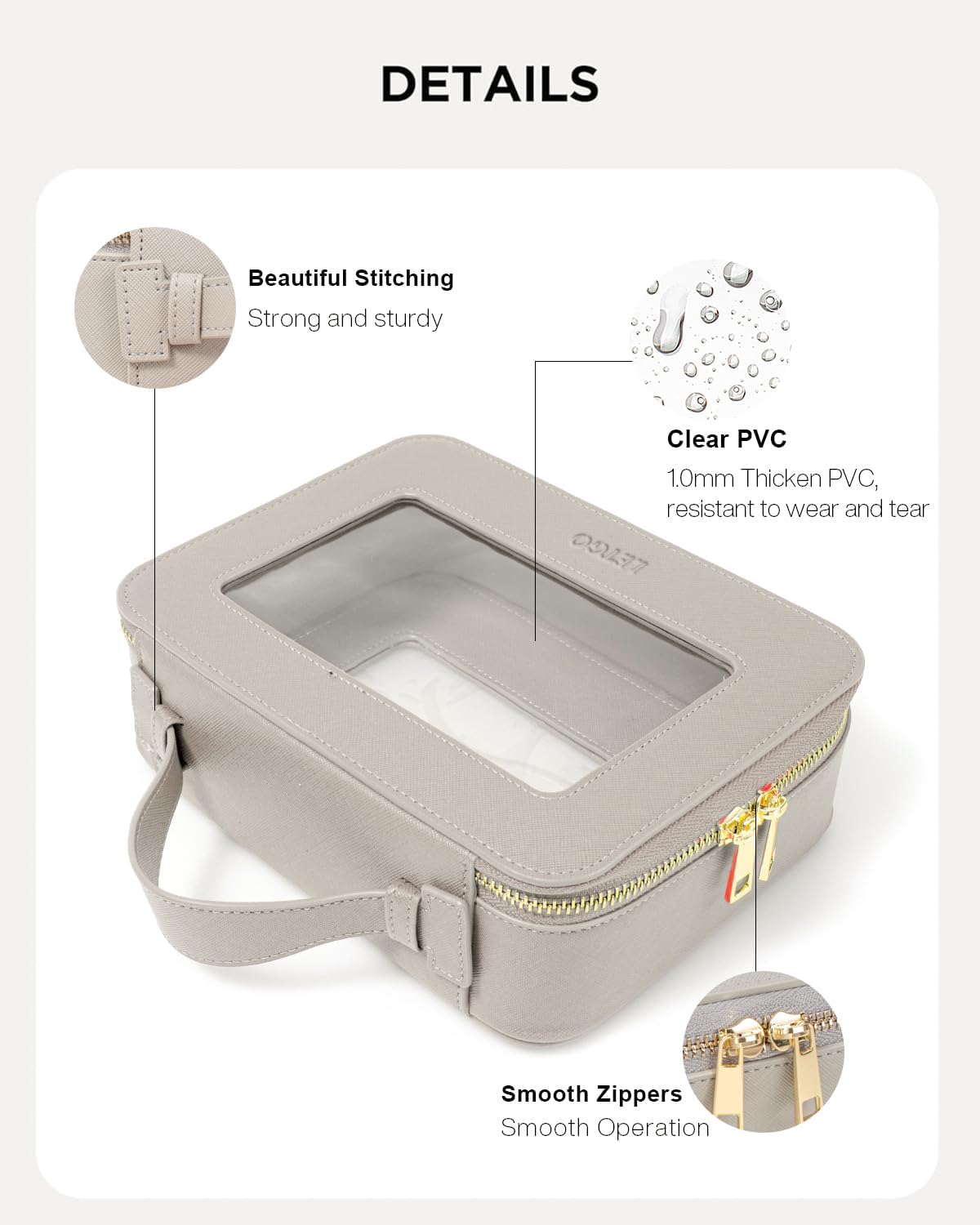 Bolsas de maquillaje transparentes, bolsa de aseo aprobada por la TSA con cremallera, organizador de maquillaje transparente para artículos
