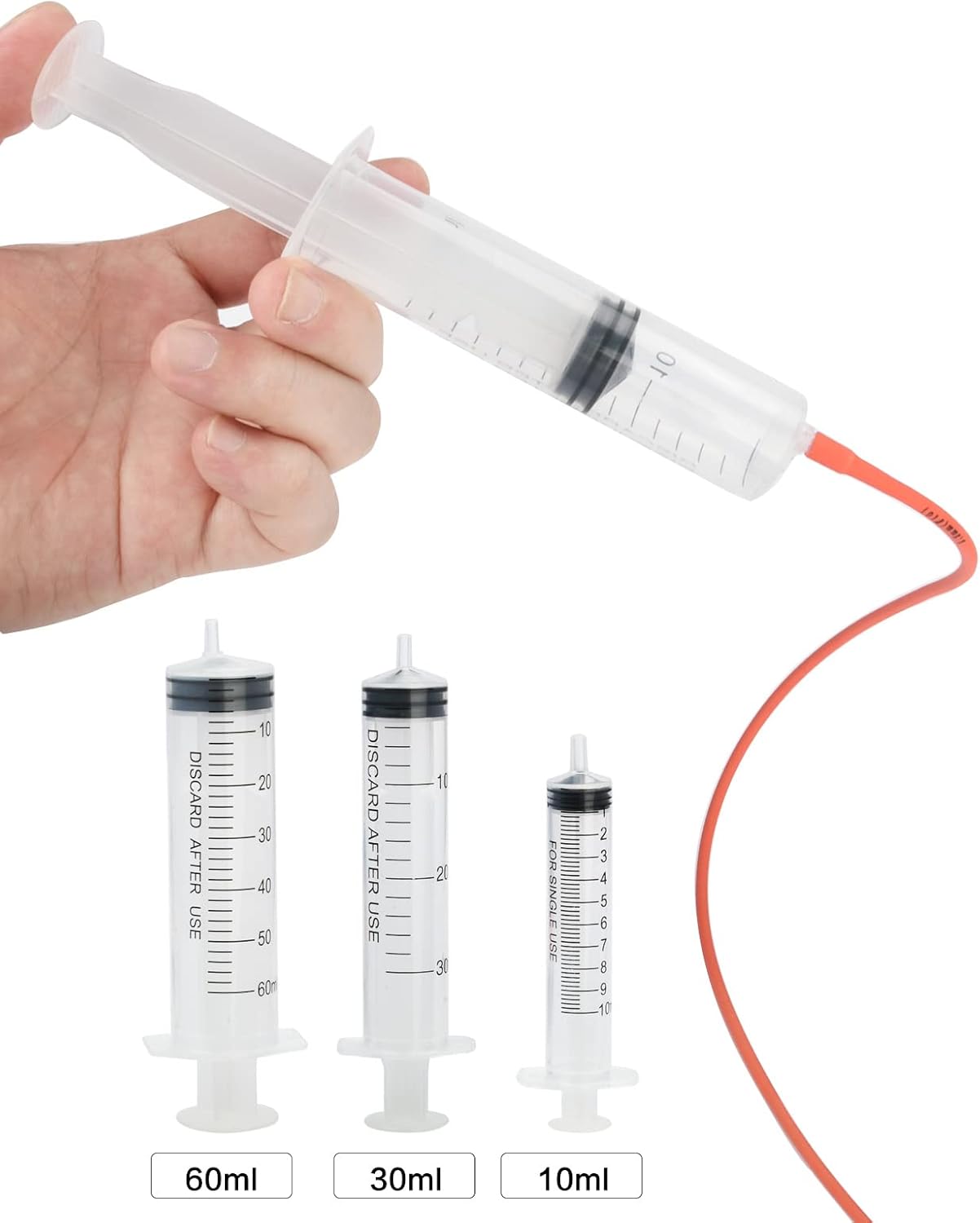 MOTAIN Kit de suministros de alimentación para mascotas, paquete de 3 tubos de alimentación de goma roja (8 Fr, 10 Fr, 14 Fr) con 3 jeringas de