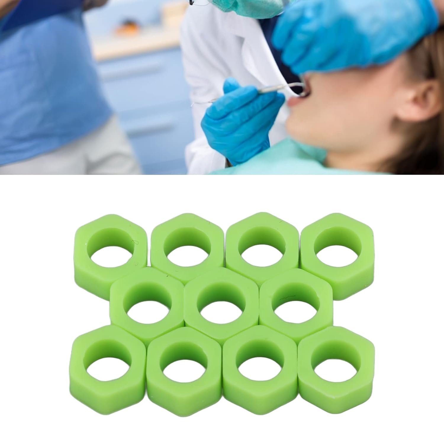 100pcs Código Dental Anillos Silicona Código de Color Instrumento Anillos para Instrumentos Identificación (Verde)