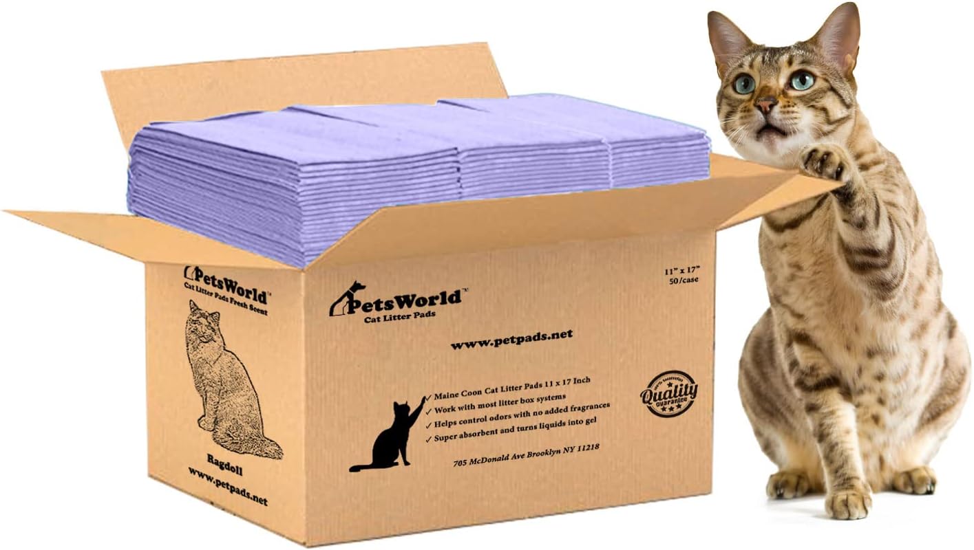 PETSWORLD Recambios de almohadillas para gatos Tidy Cats Breeze Litter System 50 almohadillas para caja de arena para gatos, 16.9 x 11.4 pulgadas
