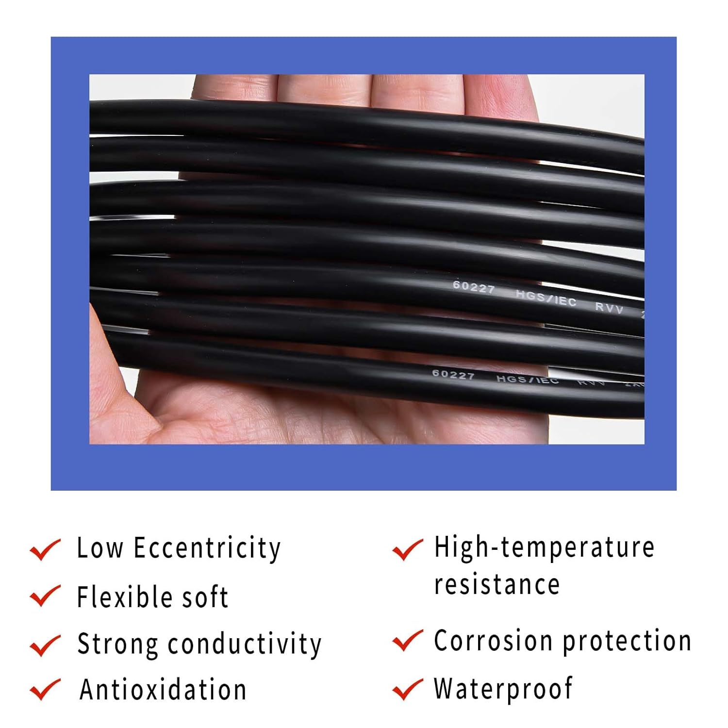 Cable eléctrico de calibre 18, 2 conductores, cable eléctrico de PVC trenzado de 100 pies, 18 AWG, cable de cobre sin oxígeno para tiras de