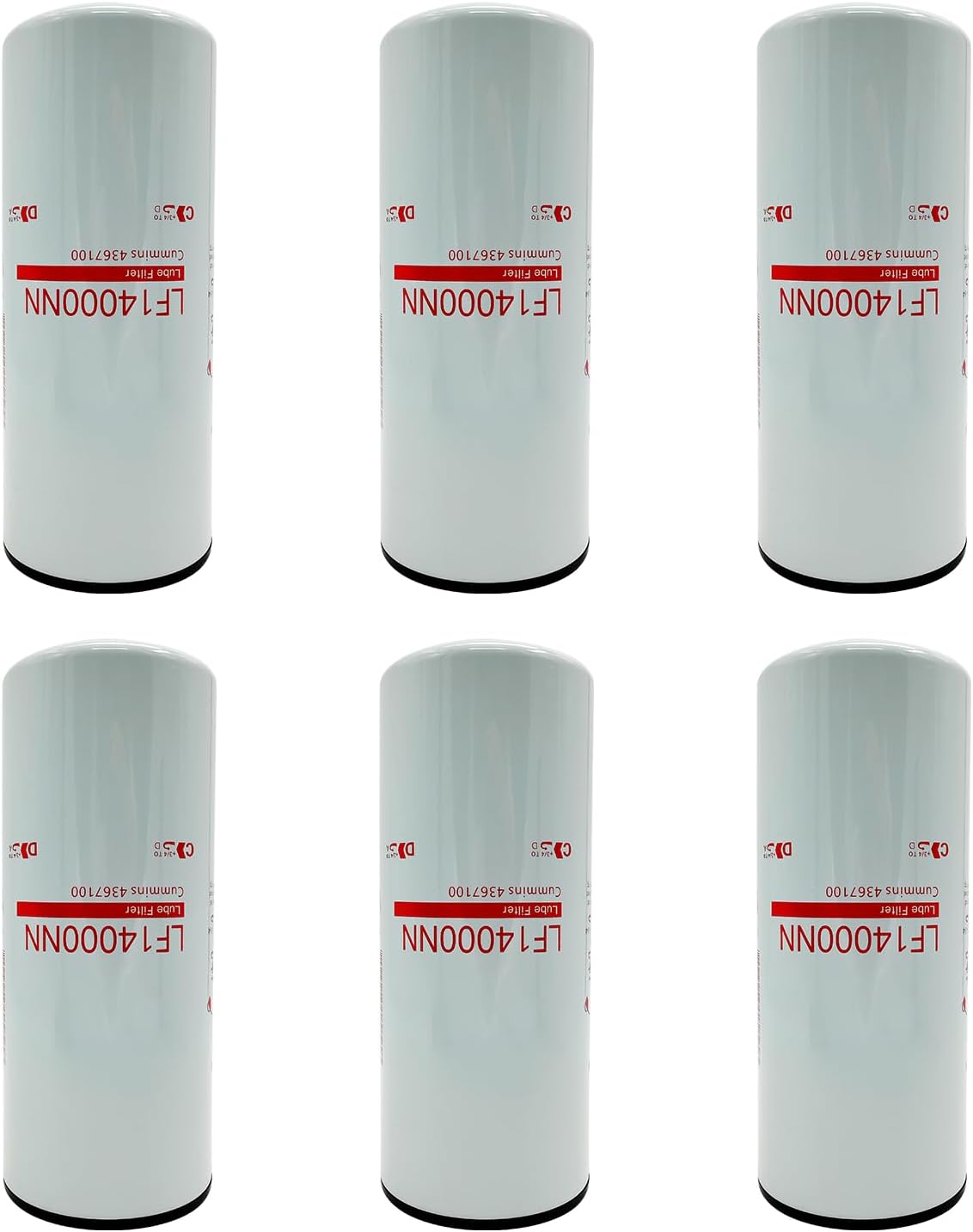 6 filtros de combustible LF14000NN 4367100 – Filtro de aceite compatible con ISX ISM QSX QSM QST X15 M11 motores diésel de repuesto # LF9080 P559000