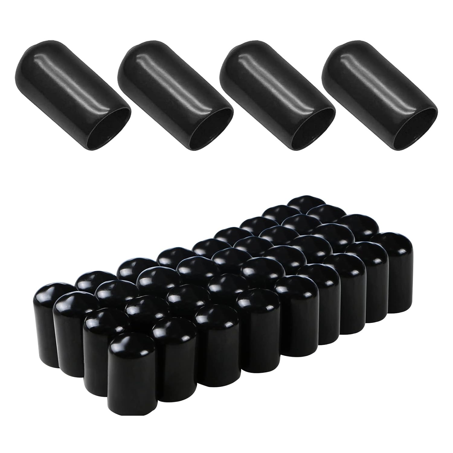 Aopin Cubierta de tapa de extremo redondo de goma, protectores de rosca de tornillo de 0.18 pulgadas (0.177 in), tubos flexibles de PVC, protección