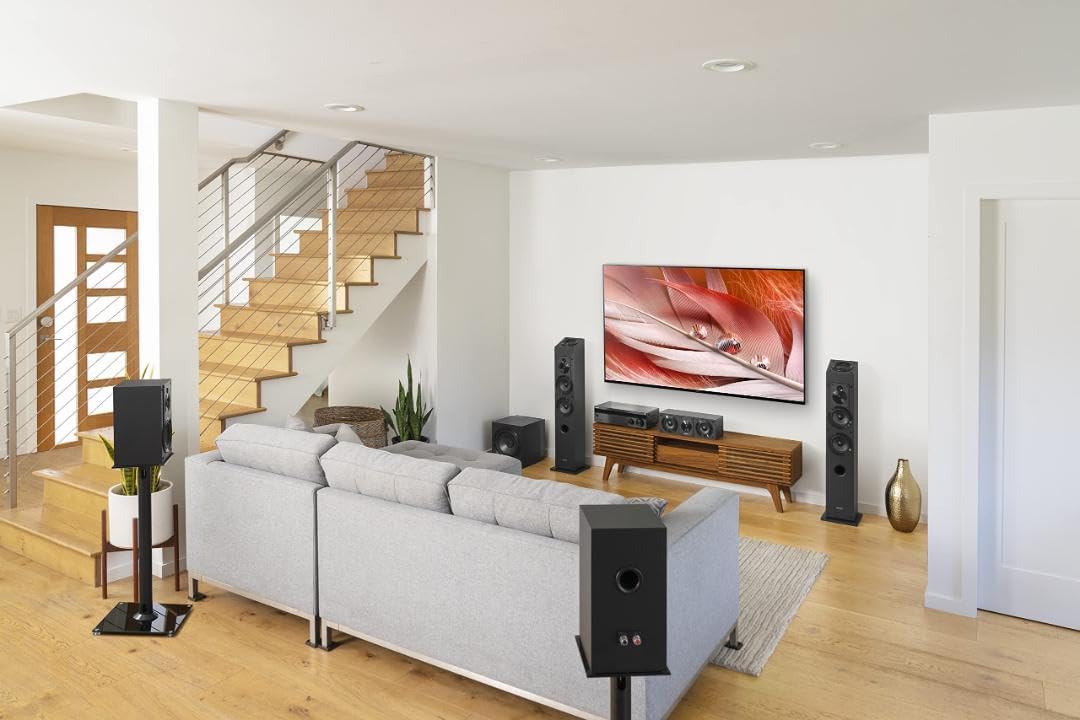 Sony SSCS8 – Altavoz de canal central de 3 controladores de 2 vías, color negro, sistema de altavoces de 4 estantes.