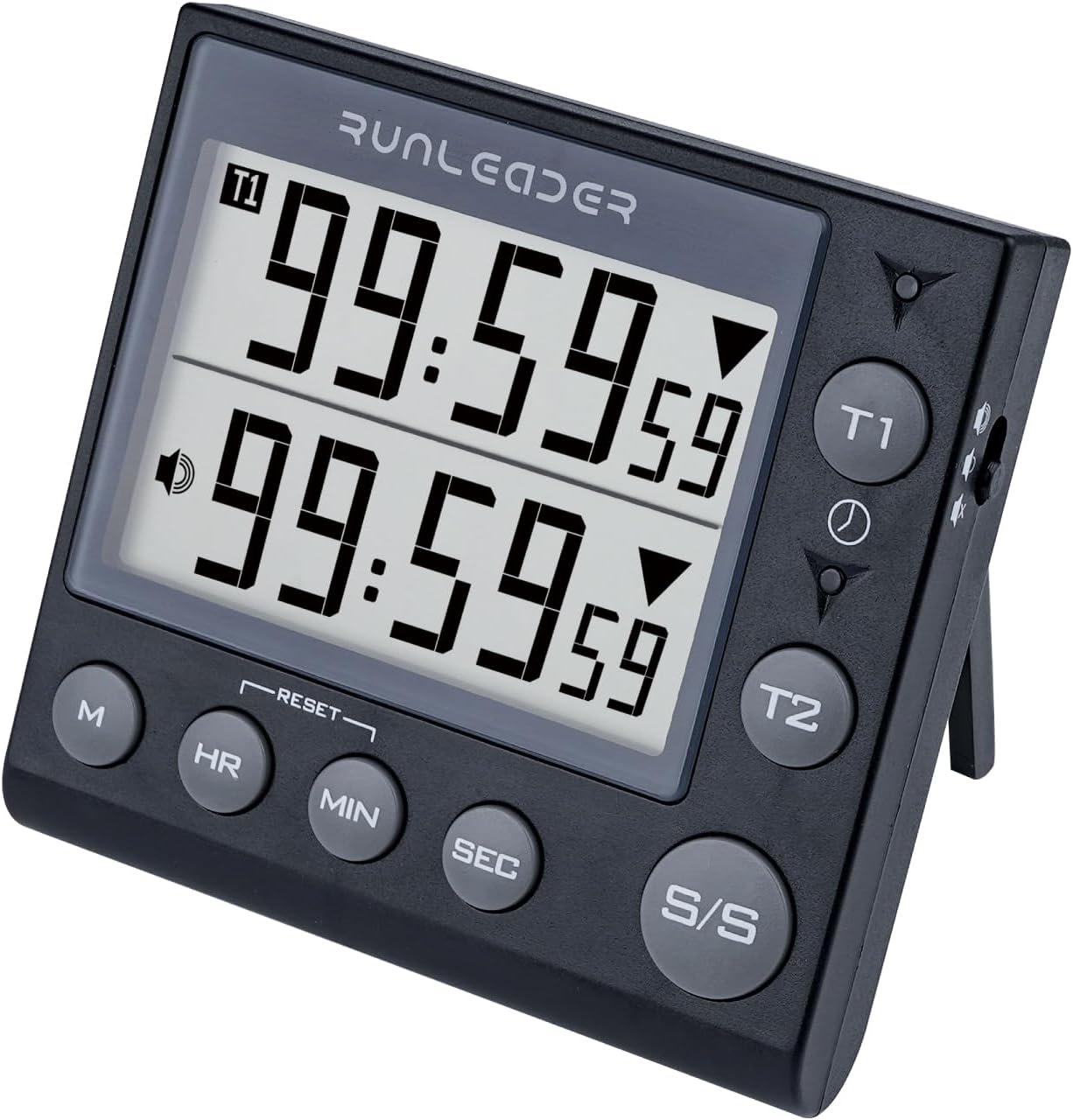 Jayron Temporizador de 2 canales con reloj temporizador de cocina temporizador magnético de cuenta regresiva reloj despertador digital de