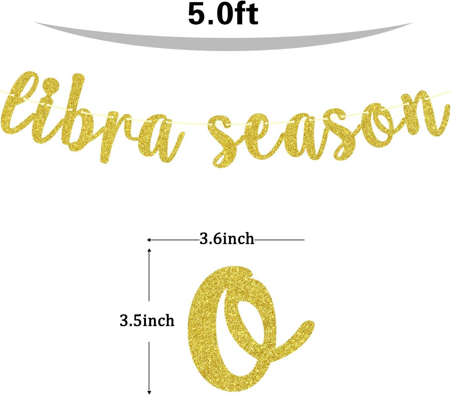 Cartel de la temporada de Libra con purpurina dorada, divertida decoración de fiesta de cumpleaños de 20, 30, 40, 50, 12 constelaciones, zodiaco,