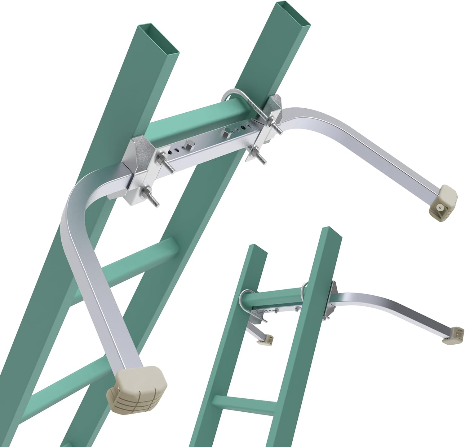 Estabilizador de escalera, accesorio estabilizador de escalera extendido para canaleta de techo y pared, escalera, separador de aluminio para