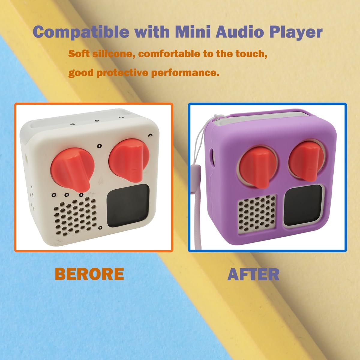 Funda de silicona antideslizante para mini reproductor de audio YOTO, funda protectora para mini reproductor accesorio para reproductores de música