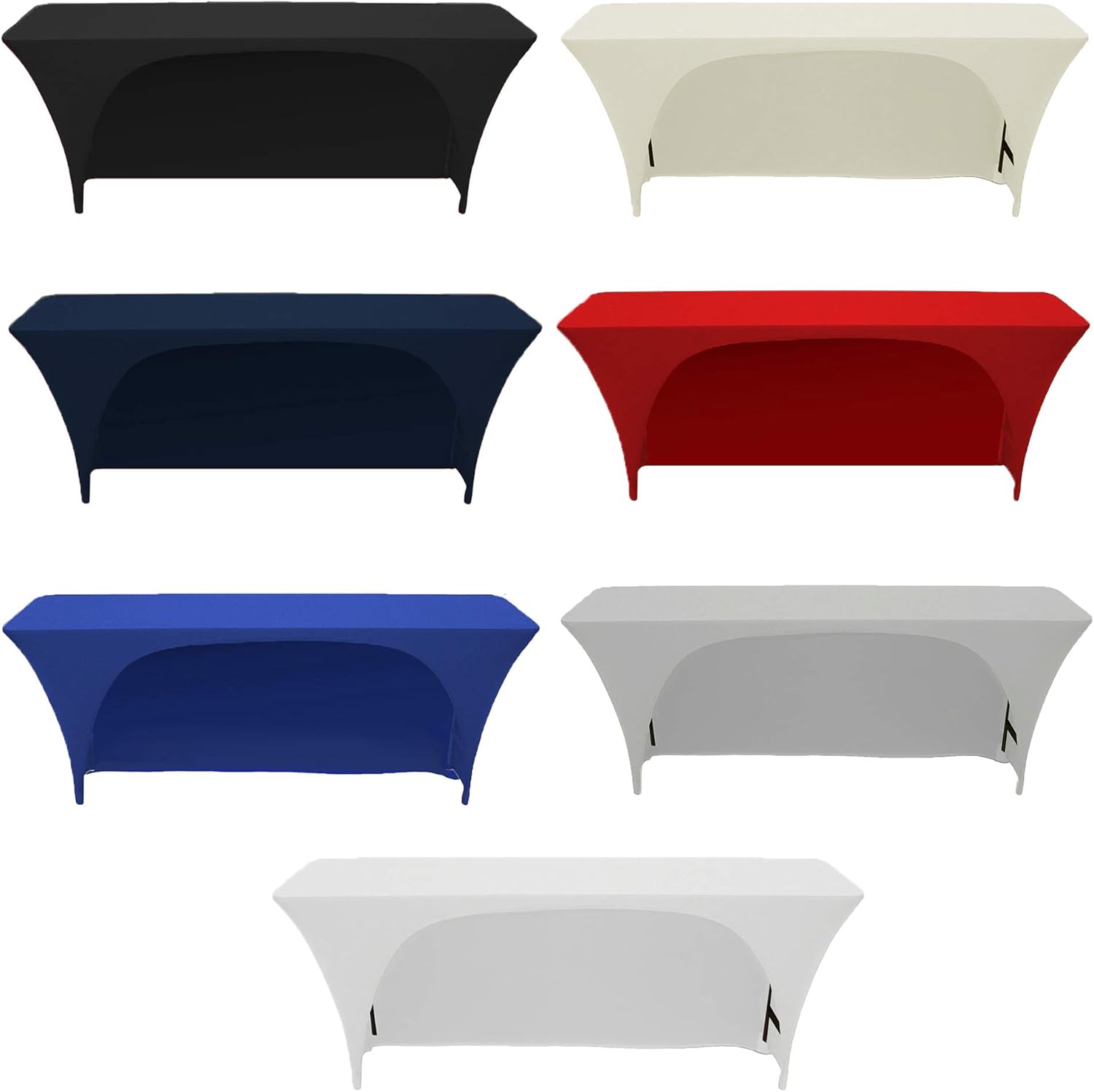 YOUR CHAIR COVERS – Mantel elástico rectangular de elastano de 6 pies x 18 pulgadas, con espalda abierta y espalda abierta, color marfil