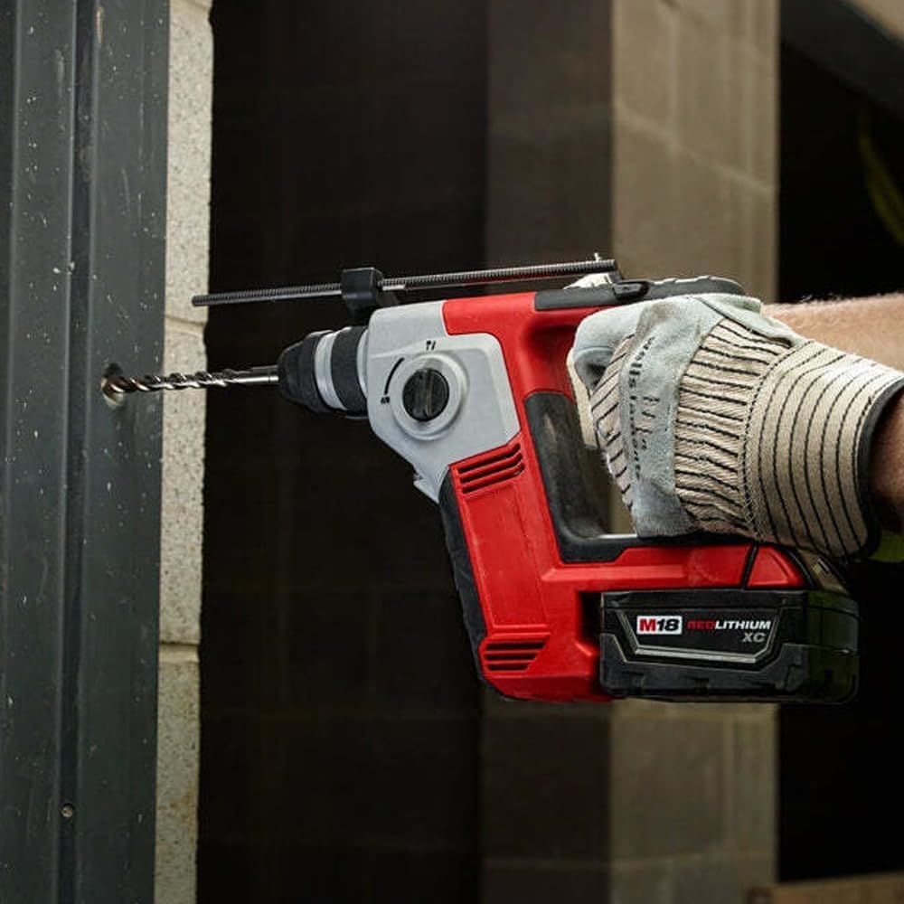 Para Milwaukee 2612-20 M18 18V 58 “SDS Plus Martillo giratorio con varilla de profundidad, con radio y luz