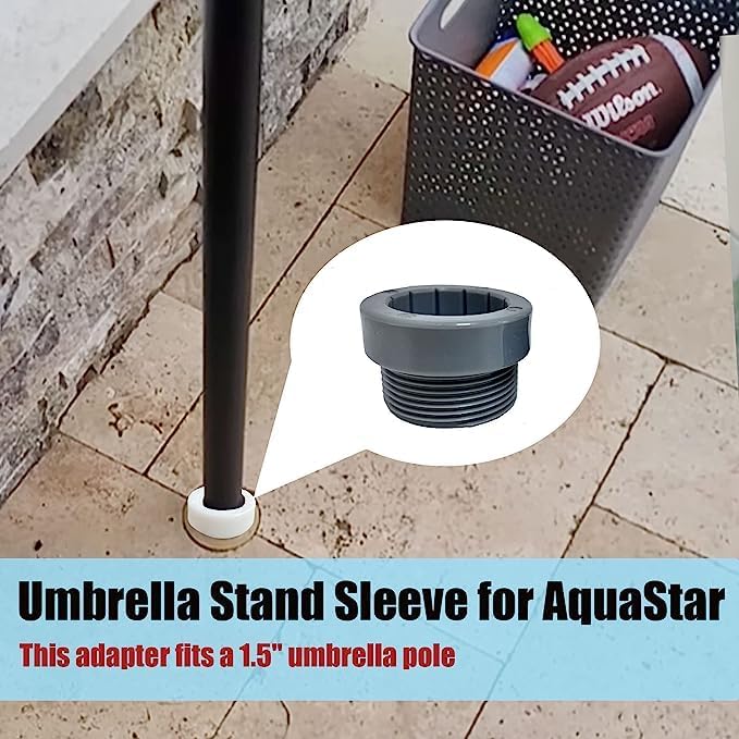 4Pcs Pool Umbrella Stabilizer Adapter,Threaded Adapter Sleeves ONLY Fits for 1 34″ Aquastar Pool Umbrella Insert