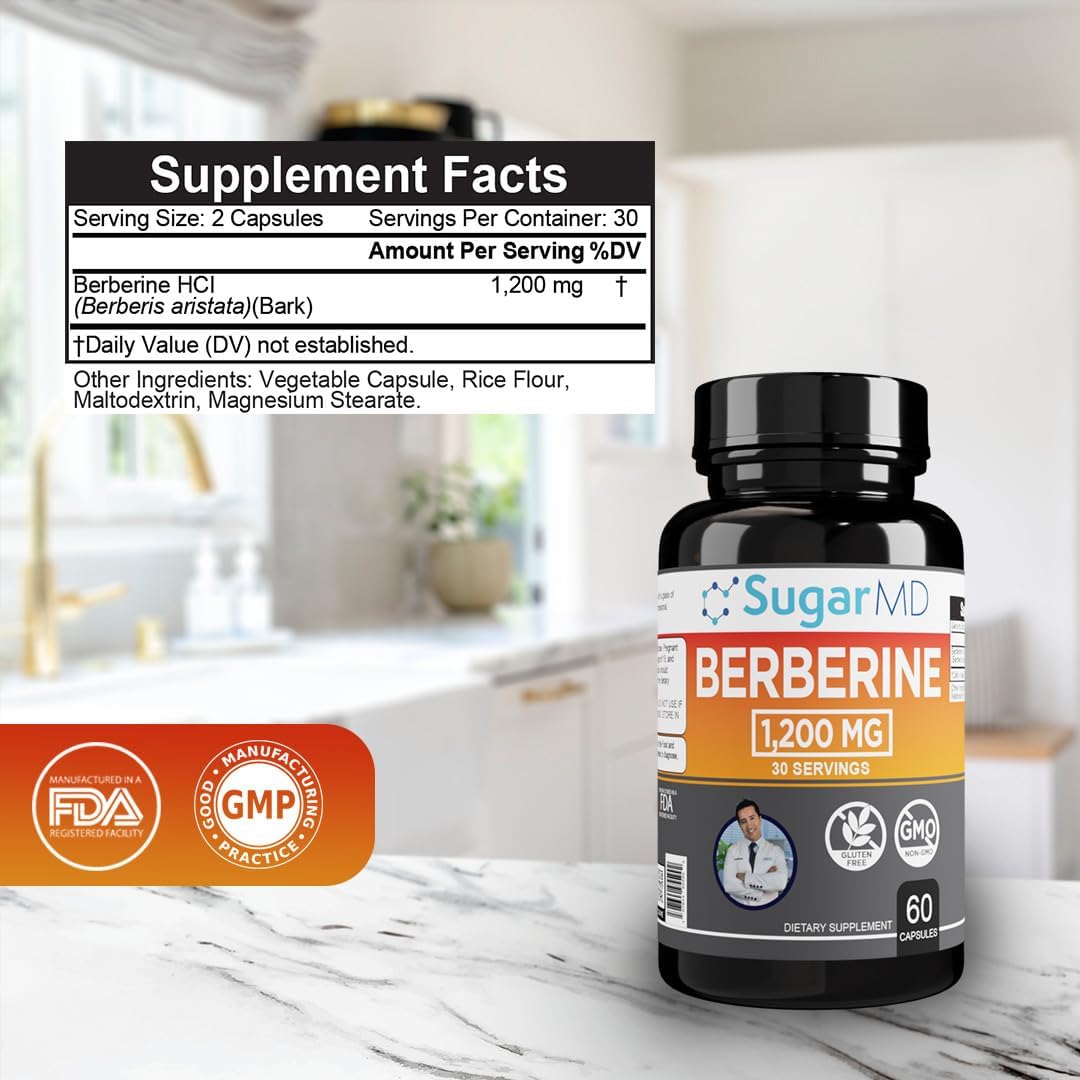 SugarMD Dr. Ergin’s Berberine 1200 MG 60 Cápsulas