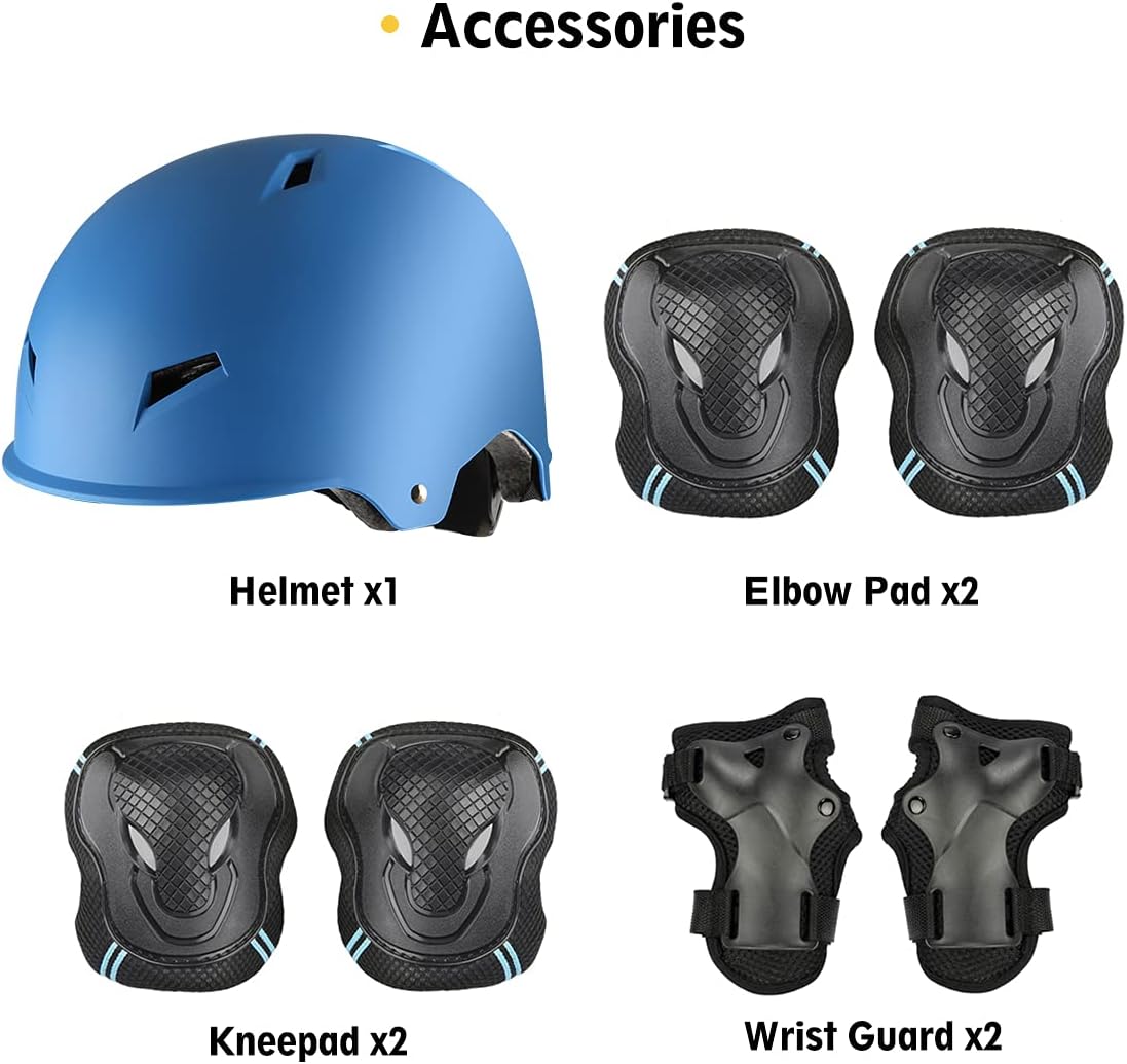 Casco de bicicleta de patineta para adultos, rodilleras, coderas, muñequeras, equipo de protección, conjunto de cascos para adolescentes para