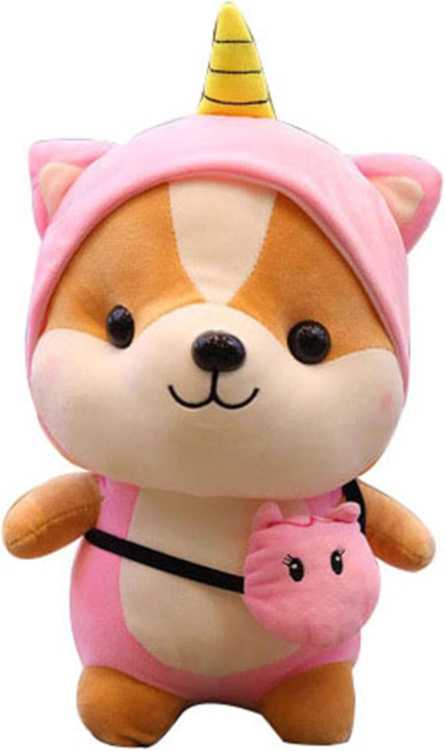 Lindo animal de peluche de ardilla para cosplay como unicornio rosa, juguete de ardilla suave con disfraz de unicornio, juguetes de peluche de gran