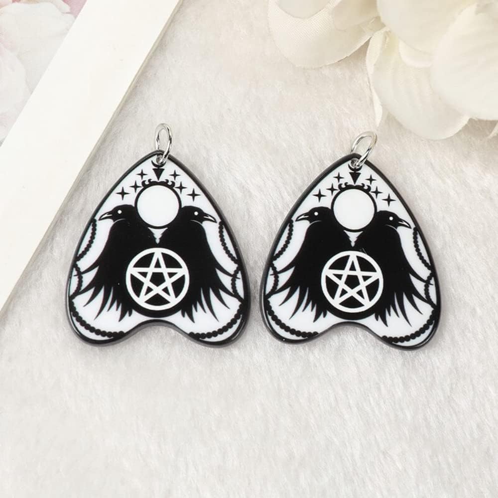 8 Uija Dijes de tablero acrílico colgante sol luna magia adivinación joyería hallazgos para pendientes collar bricolaje, Acrílico Zinc, No es una