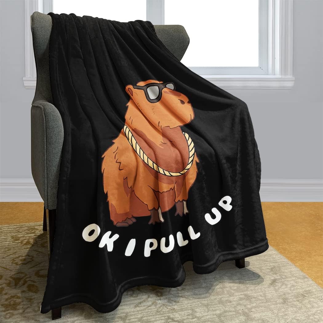 OK I – Manta Capybara de 50 x 60 pulgadas, suave y cálida, manta de forro polar Capybara, regalos para los amantes de Capybara