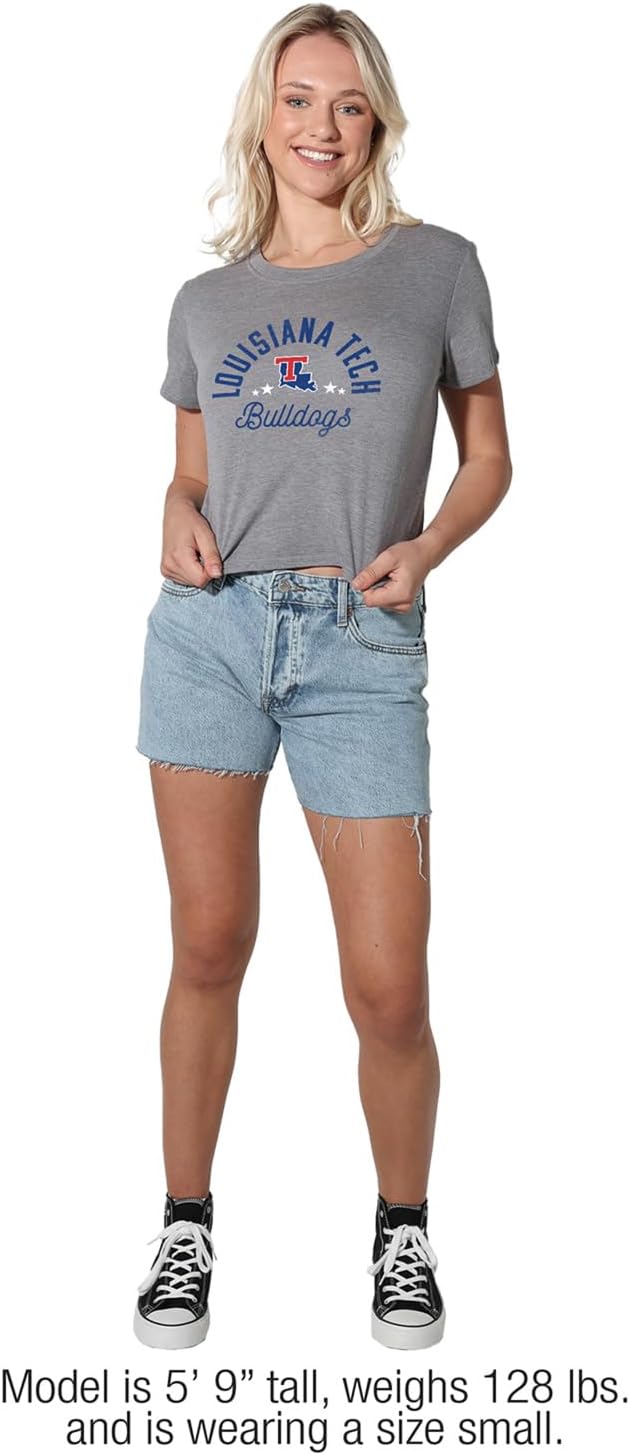 Colección oficial de camisetas de la camiseta de la mascota desgastada universitaria para mujer, jaspeado atlético
