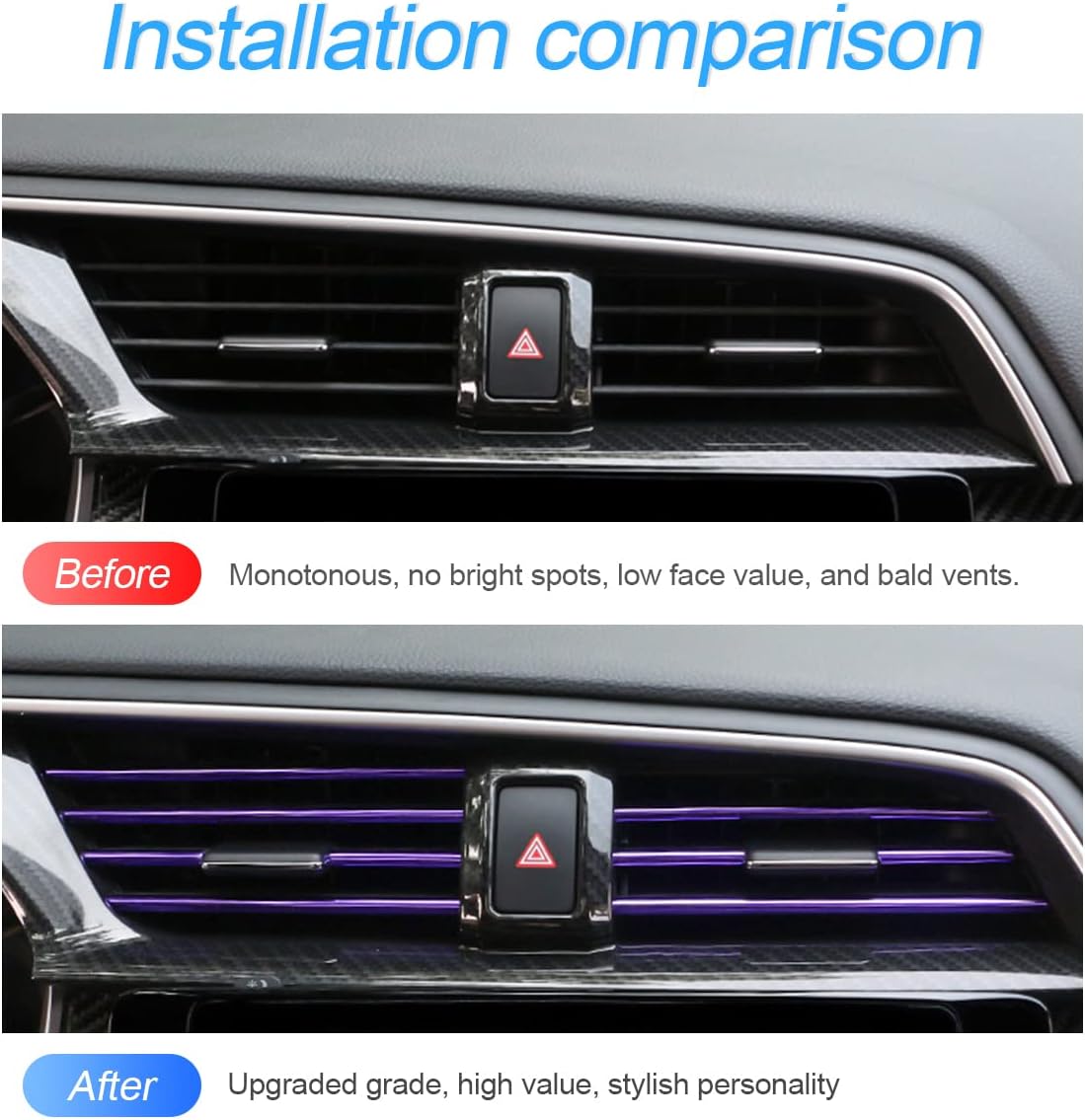 20 tiras de decoración de salida de aire acondicionado de automóvil, impermeables, accesorios flexibles para protección para ventilación de
