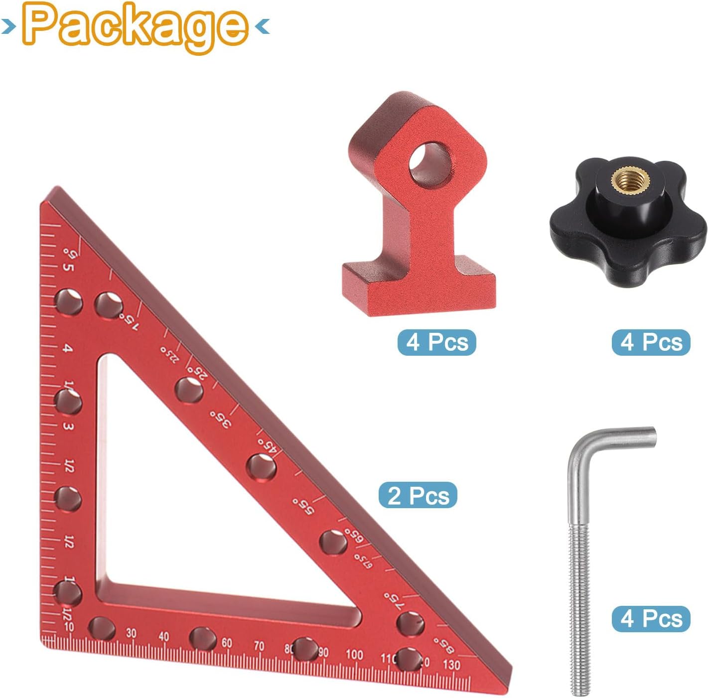 Juego de 2 abrazaderas de esquina de 45 y 90 grados de 6 pulgadas para carpintería, herramienta cuadrada de posicionamiento de aleación de aluminio