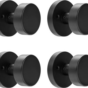 Manija de puerta interior simulada, pomos de puerta negro mate para puertas de armario plegables, manija redonda de puerta moderna resistente, Manija de puerta interior simulada, pomos de puerta negro mate para puertas de armario plegables, manija redonda de puerta moderna resistente,