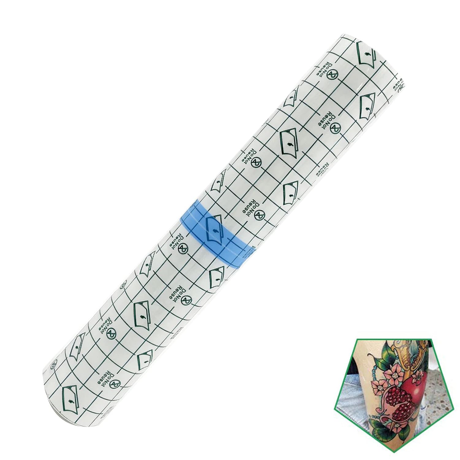 Rollo de vendaje para cuidado posterior de tatuajes de 10 x 2 yardas, película transparente impermeable para tatuajes, curación inicial y reparación