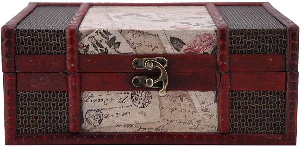 Caja de recuerdos vintage, cajas de cigarros vacías estilo antiguo, decoración exhibiciones de manualidades, almacenamiento de fotos de madera para