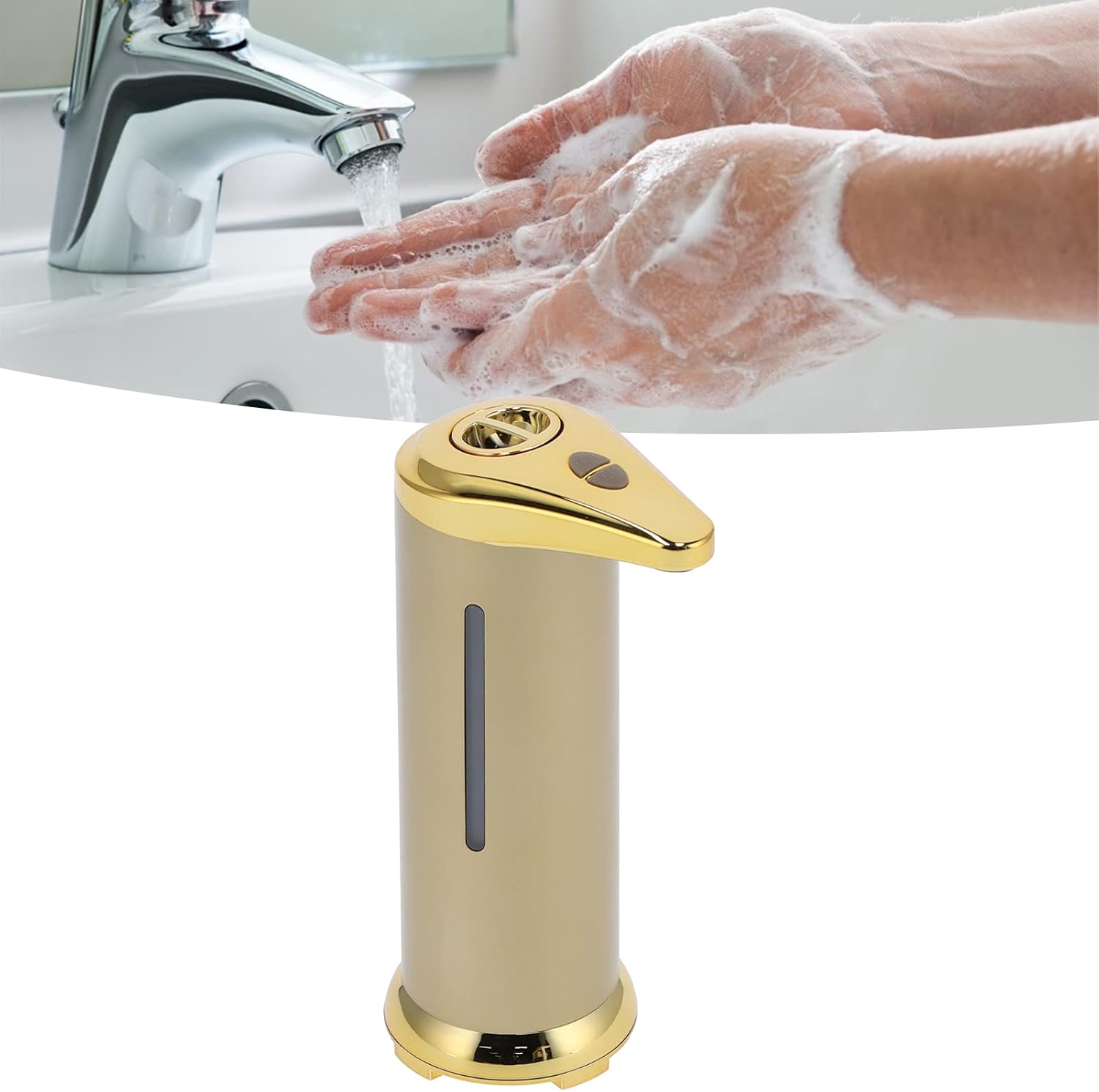 Dispensador automático de jabón líquido de 8.5 fl oz, sensor infrarrojo sin contacto, dispensador automático de jabón líquido, manos para cocina,