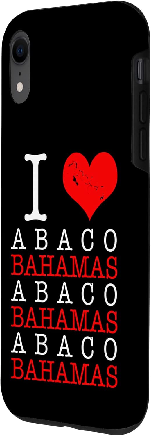 Funda para iPhone XR Abaco I Love Bahamas Map Vacation Cruise Bahamian Valentine
