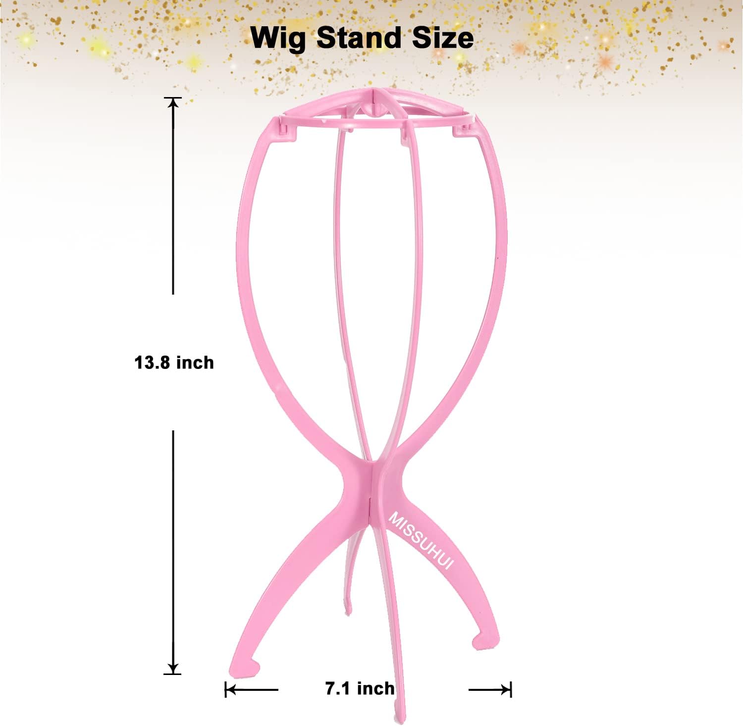 Soporte para peluca, soporte de peluca corta, soporte portátil para peluca, soporte de peluca plegable para múltiples pelucas, soporte de exhibición