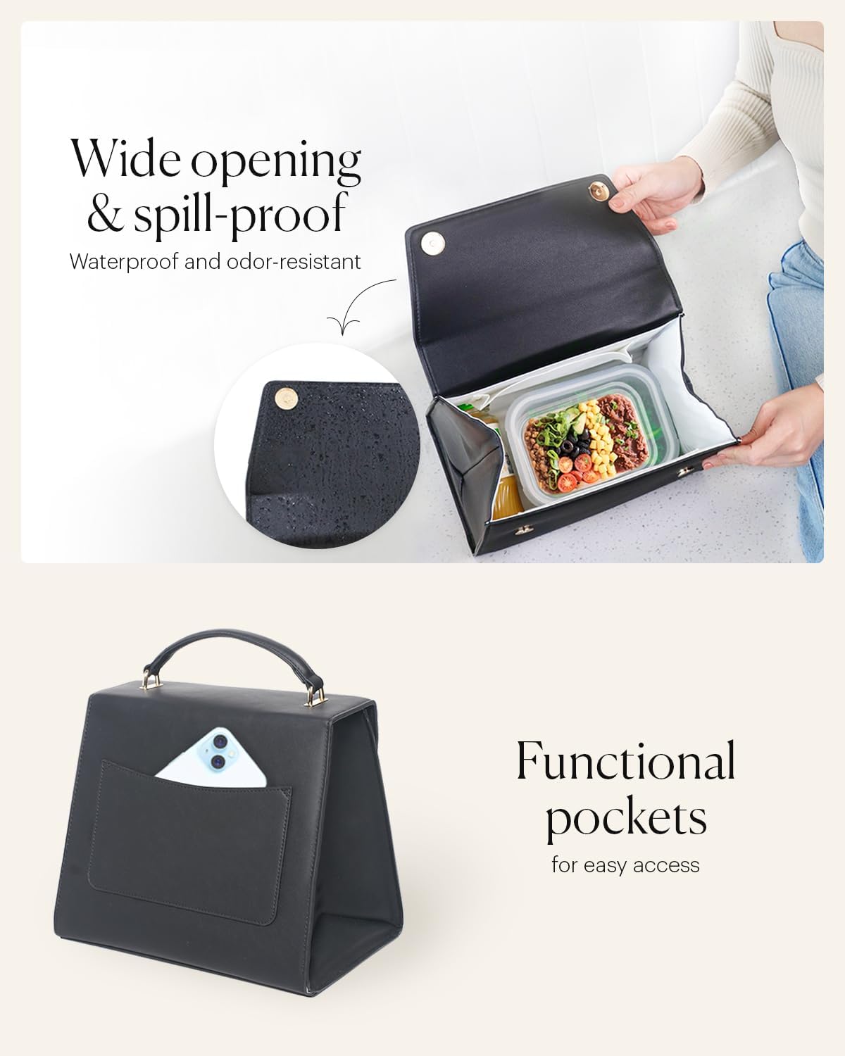 Lonchera térmica para mujer, lindas bolsas de almuerzo para el trabajo, bolsa de almuerzo para adultos, lonchera moderna para mujeres, bolsas de