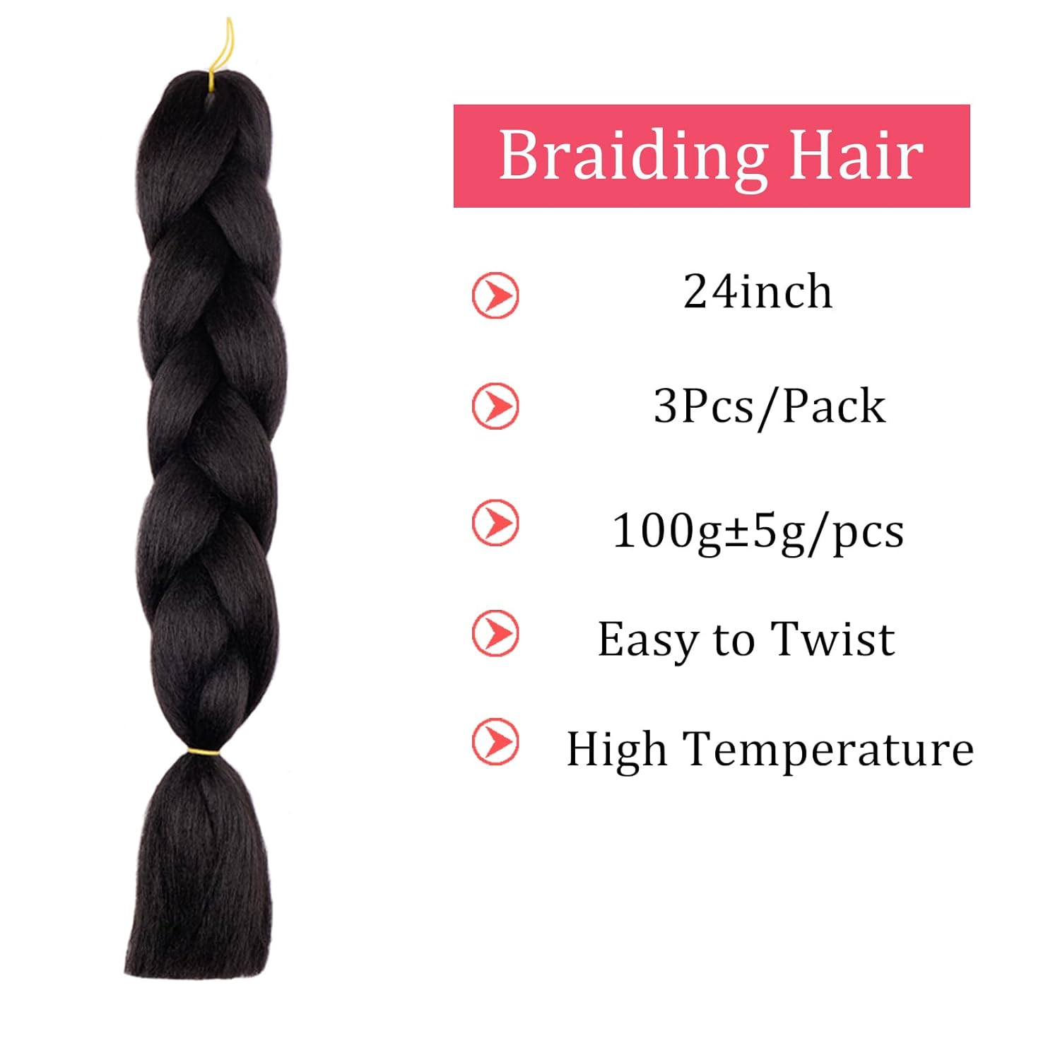 Extensiones de cabello trenzado ombré, paquete de 324 pulgadas, cabello trenzado de fibra de ganchillo para trenzas de caja, extensiones de cabello
