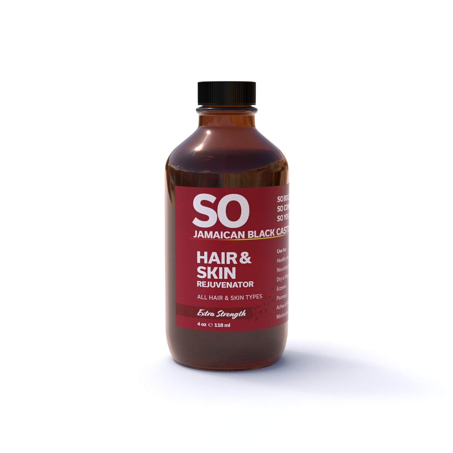 SO Extra Strength – Aceite de ricino negro jamaicano de 8 onzas líquidas (8.0 fl oz)  Acondicionador hidratante natural 100 de fuerza pura para