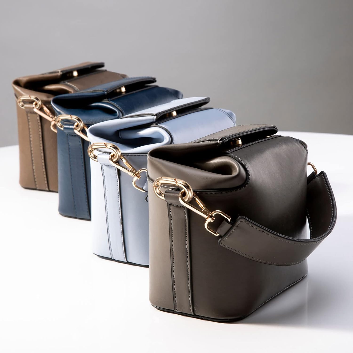 uxcell Anillo ovalado de resorte, clip de resorte redondo, hebillas de llavero de resorte para bolsos, bolsos y llaveros