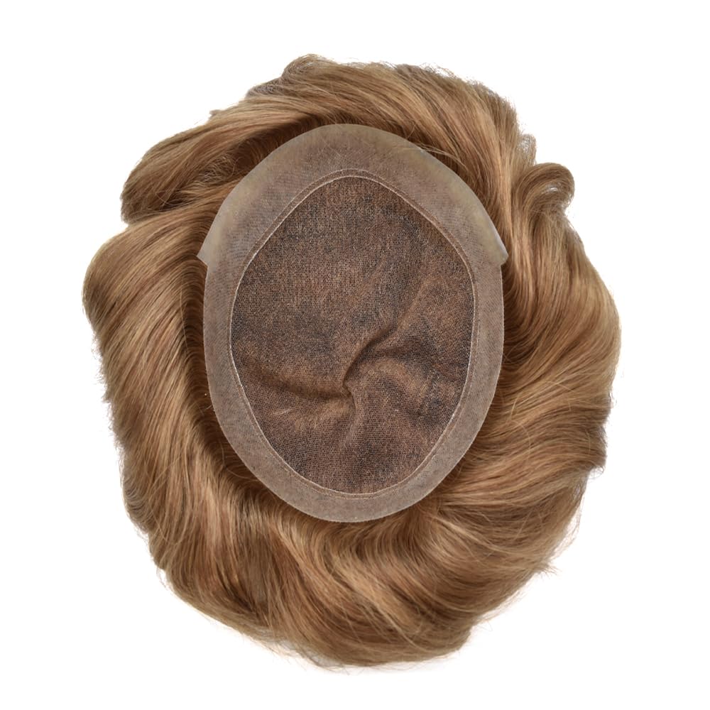 Toupee para hombres Cabello humano real suave encaje francés para hombre Toupee sistema de reemplazo de pelo para hombres postizos tupé para hombres