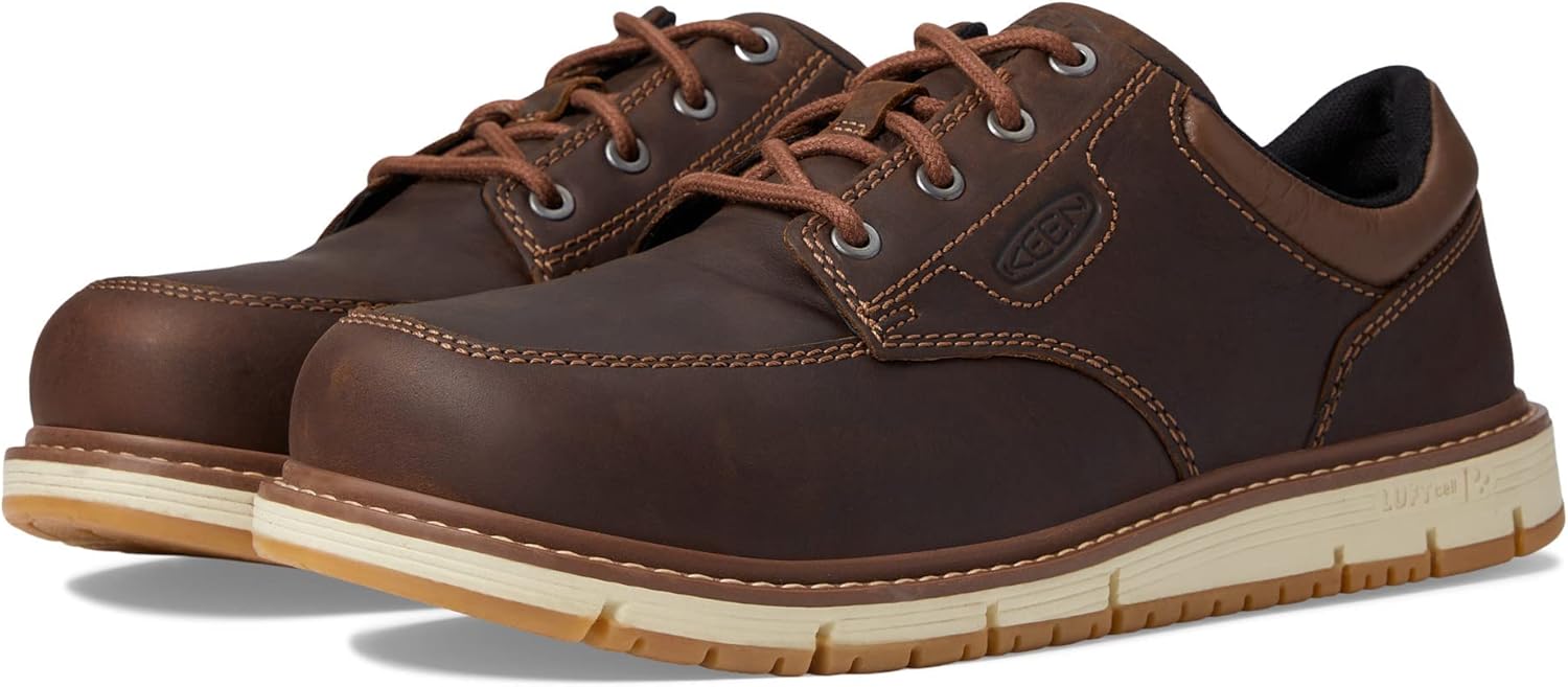 KEEN Utility Zapatos de trabajo de cuña industrial San José Oxford con punta baja de aleación para hombre