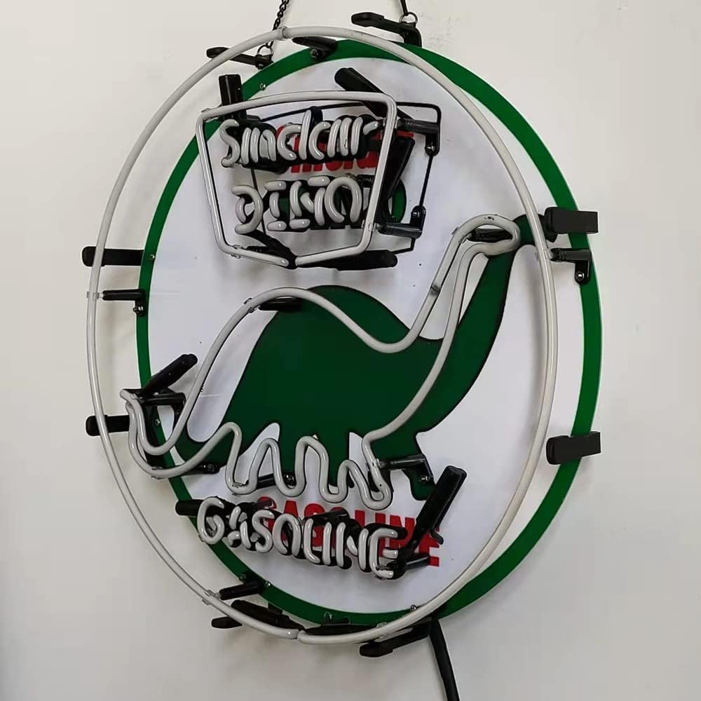 Sinclair – Letrero de neón de dinosaurio para paredes, de cristal real, para bar, cueva de hombre, garaje, pub, club, sala de juegos, restaurante,