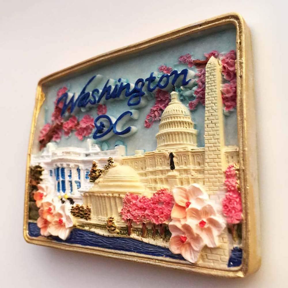 Washington DC USA – Imán de nevera 3D hecho a mano, resina magnética, decoración del hogar, cocina, colección de imanes para nevera de Washington