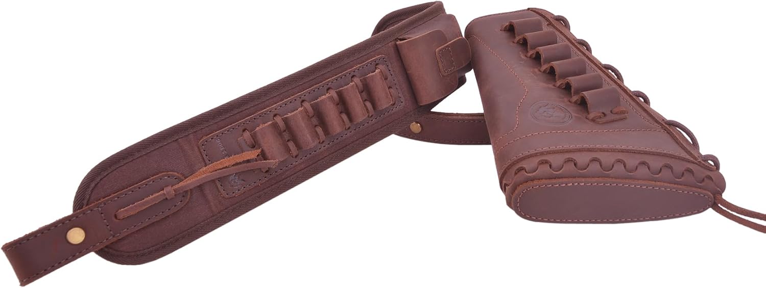 Funda de cuero para rifle con eslinga de pistola de fósforo, soporte de carcasa de almohadilla de retroceso de escopeta de lona con correa de caza