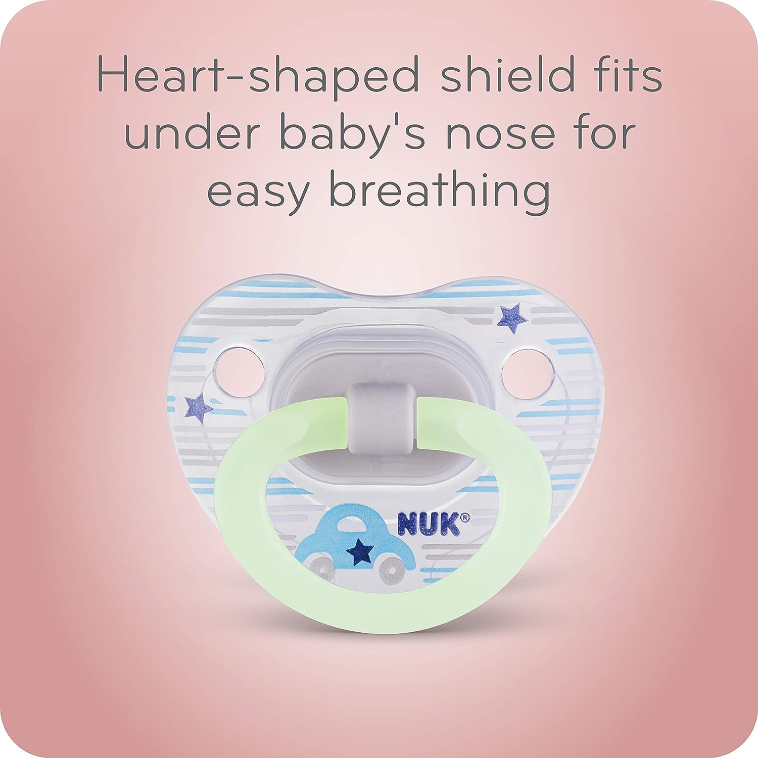 NUK Chupete de ortodoncia para niños y niñas, 0-6 meses, paquete de 3 (estrella) (brilla en la oscuridad)