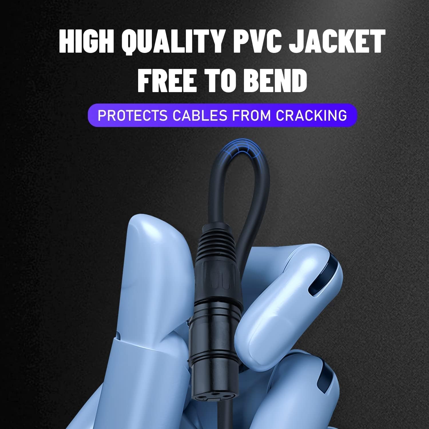 Cable DMX de 10 pies, paquete de 10 cables flexibles de señal XLR macho a hembra, adecuado para señal de iluminación de escenario, conexión XLR,