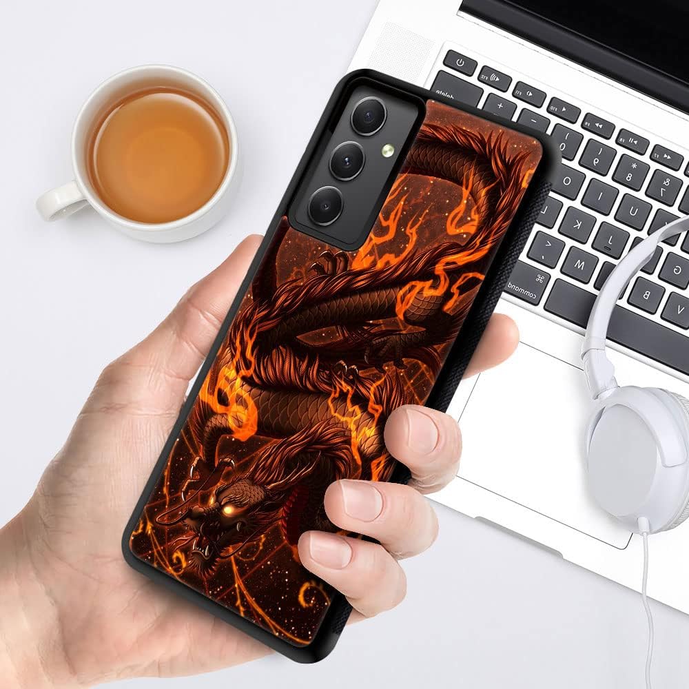 DJSOK Funda compatible con Samsung Galaxy A54 5G, diseño de lujo de dragón, policarbonato duro, a prueba de arañazos, TPU suave, a prueba de golpes,