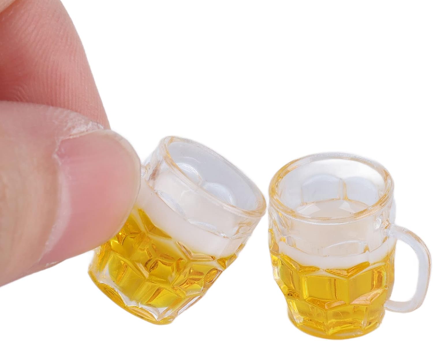 Luqeeg Vasos de cerveza en miniatura, tazas de cerveza en miniatura, kit de casa de muñecas en miniatura, accesorios de decoración de casa de