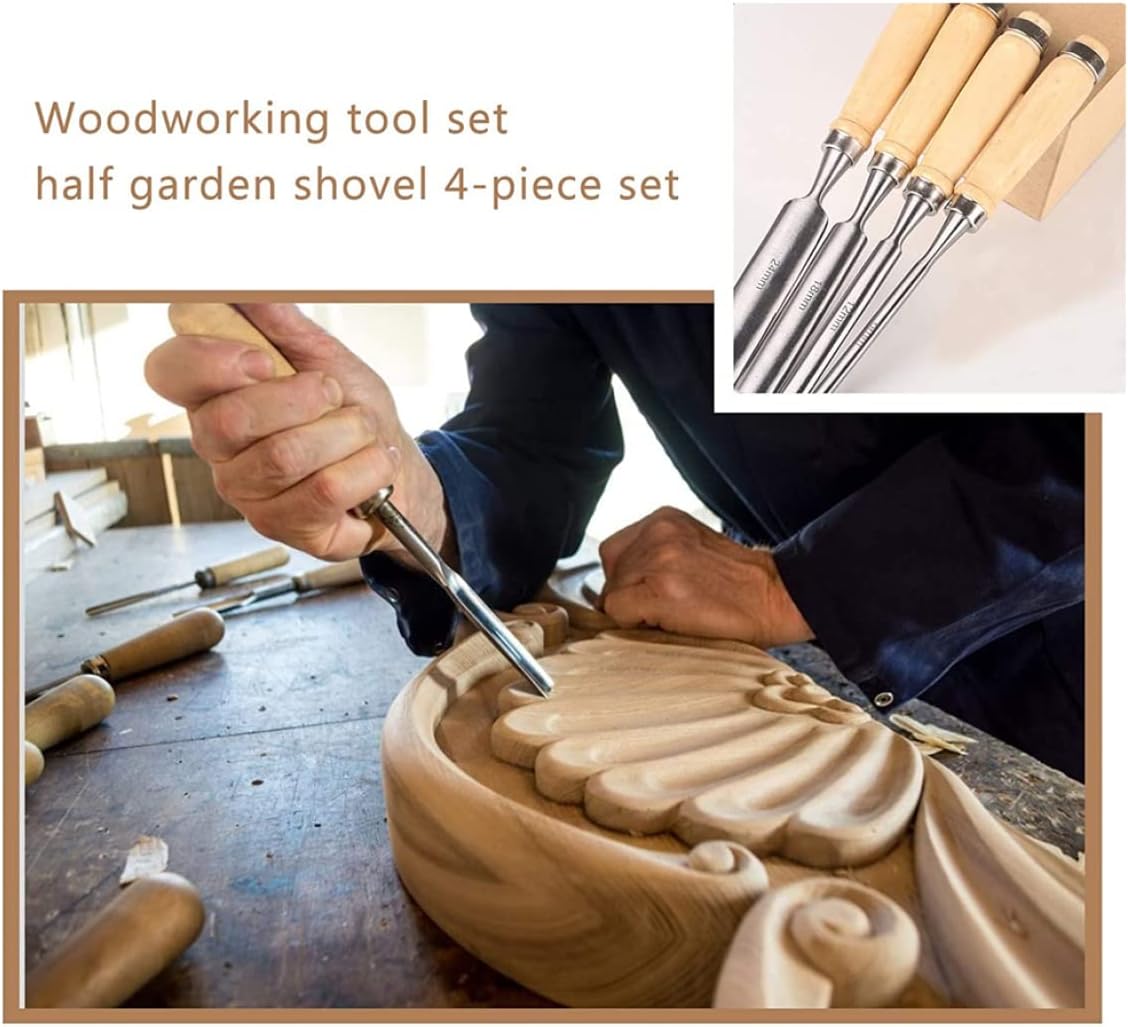Cuchillo para tallar cinceles de madera, cincel de mano semicircular, cincel para carpintería, medio círculo, para principiantes, aficionados y