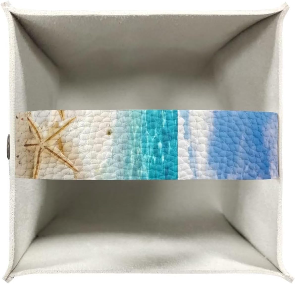 Funda para caja de pañuelos con temática de playa, diseño de conchas y estrellas de mar, soporte cuadrado para caja de pañuelos de piel sintética,