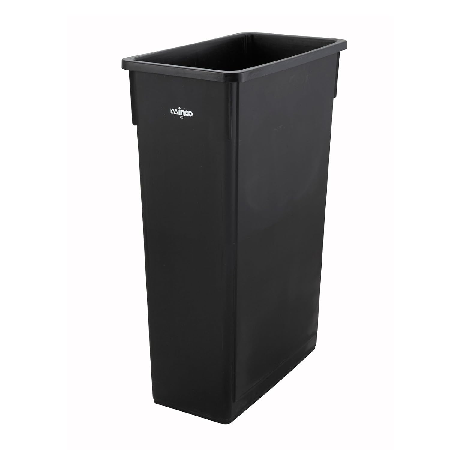 Winco Bote de basura delgado de 23 galones, color negro