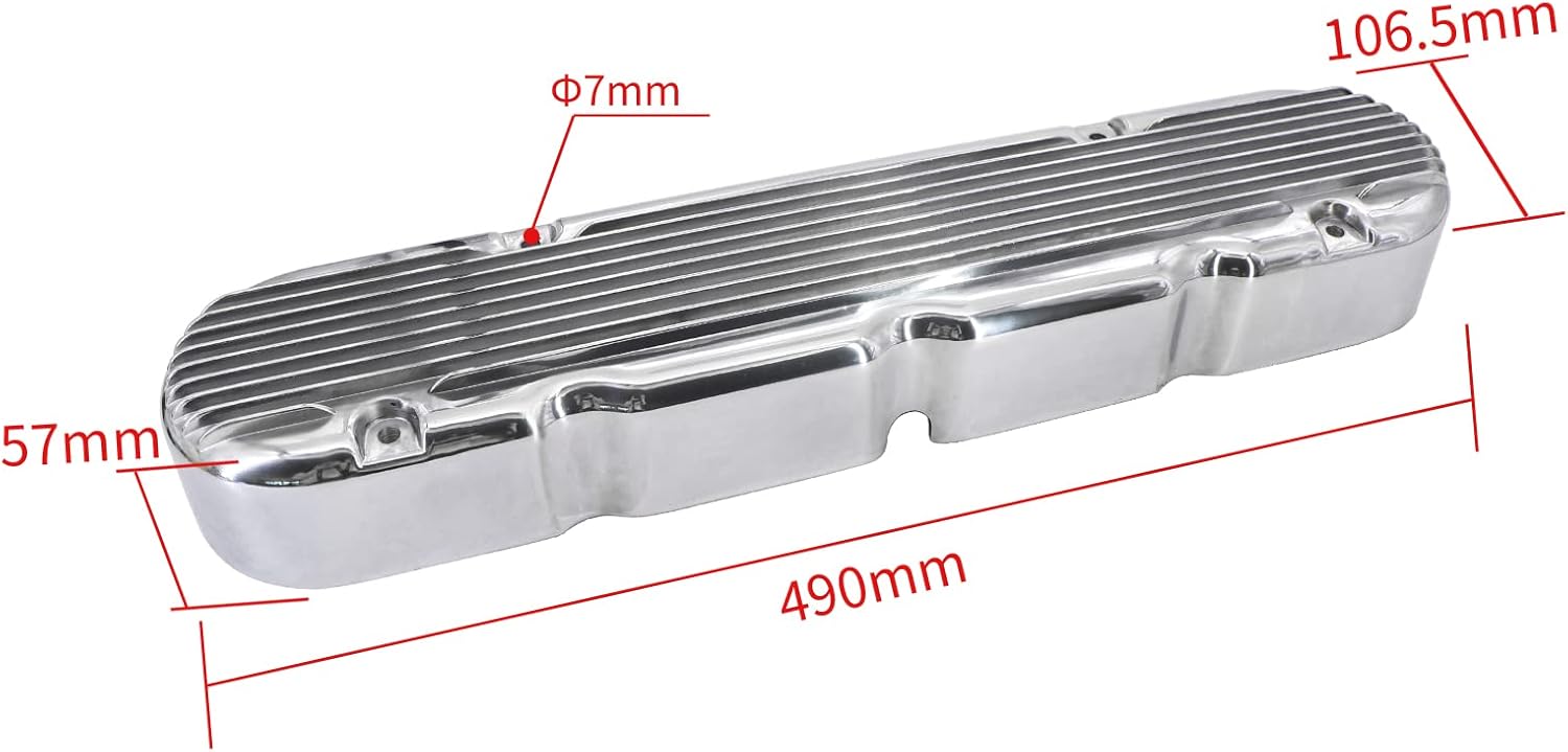 LS – Cubiertas de válvula de aluminio fundido con aletas y soportes de bobina compatibles con Che-vy Small Block SB V8 293 325 376 427 LS1 LS2 LS3