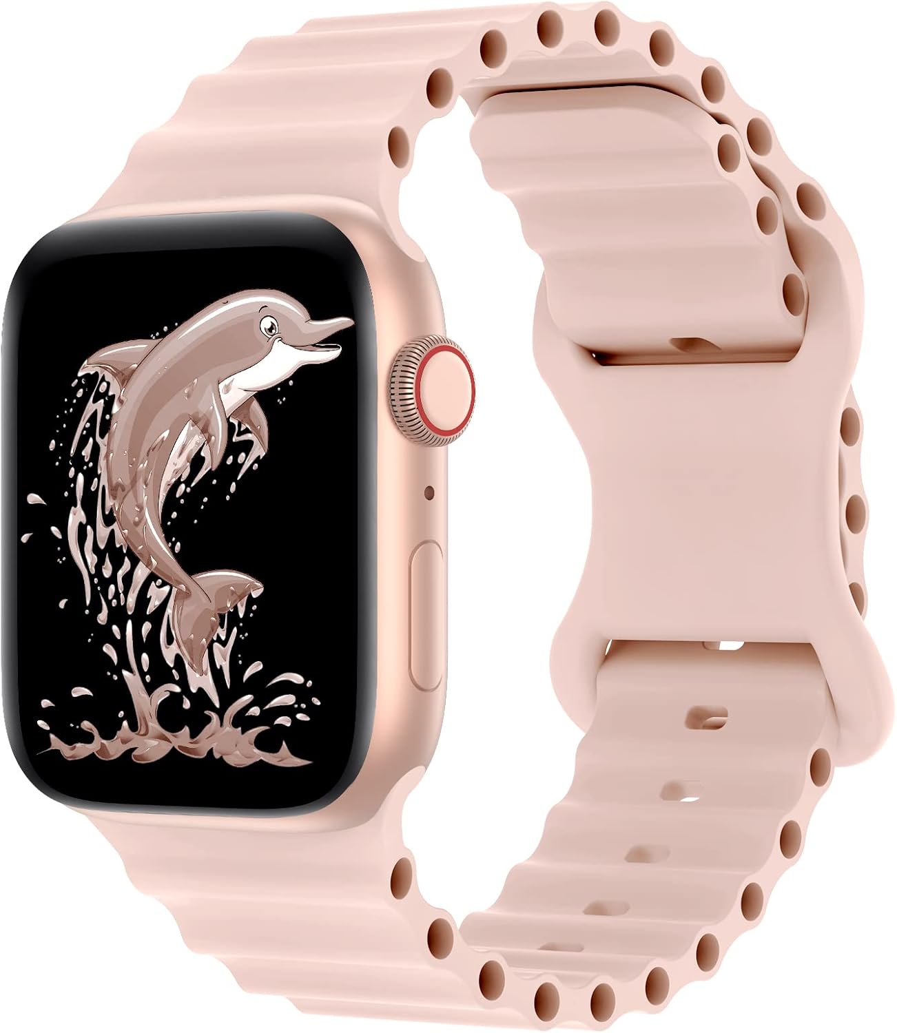 Correas elásticas de silicona para el océano compatibles con Apple Watch de 1.49, 1.57, 1.61, 1.65, 1.73 y 1.77 pulgadas, correa deportiva